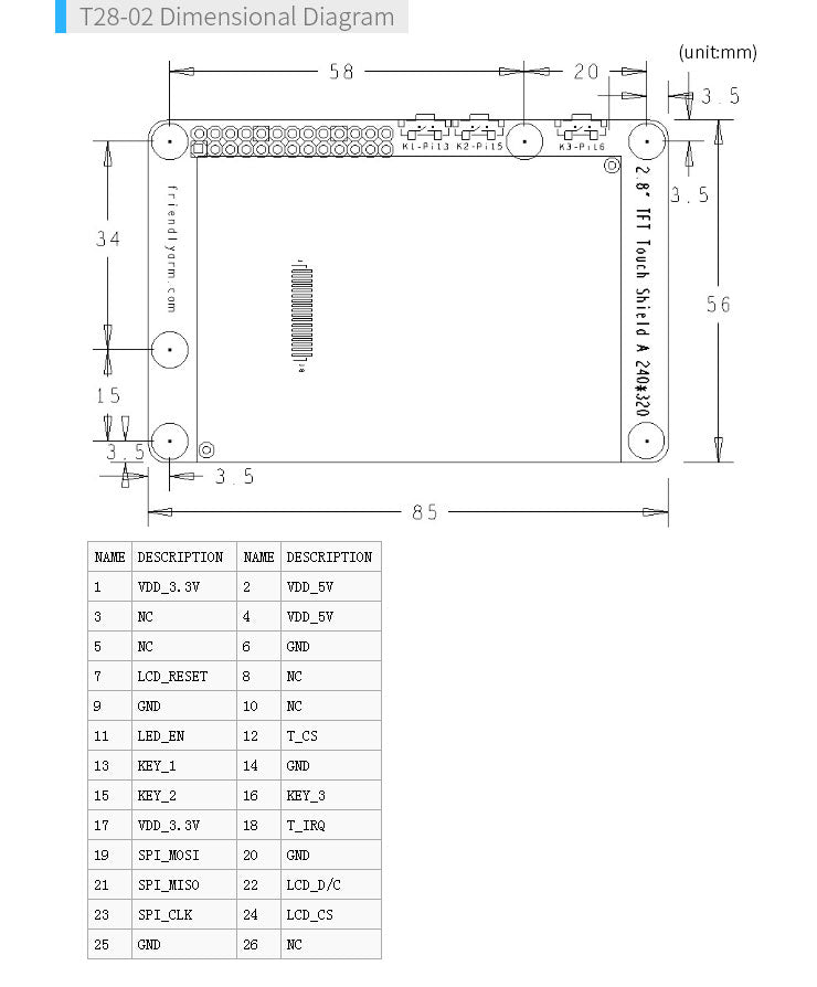 2.8 inch Resistive Touch LCD