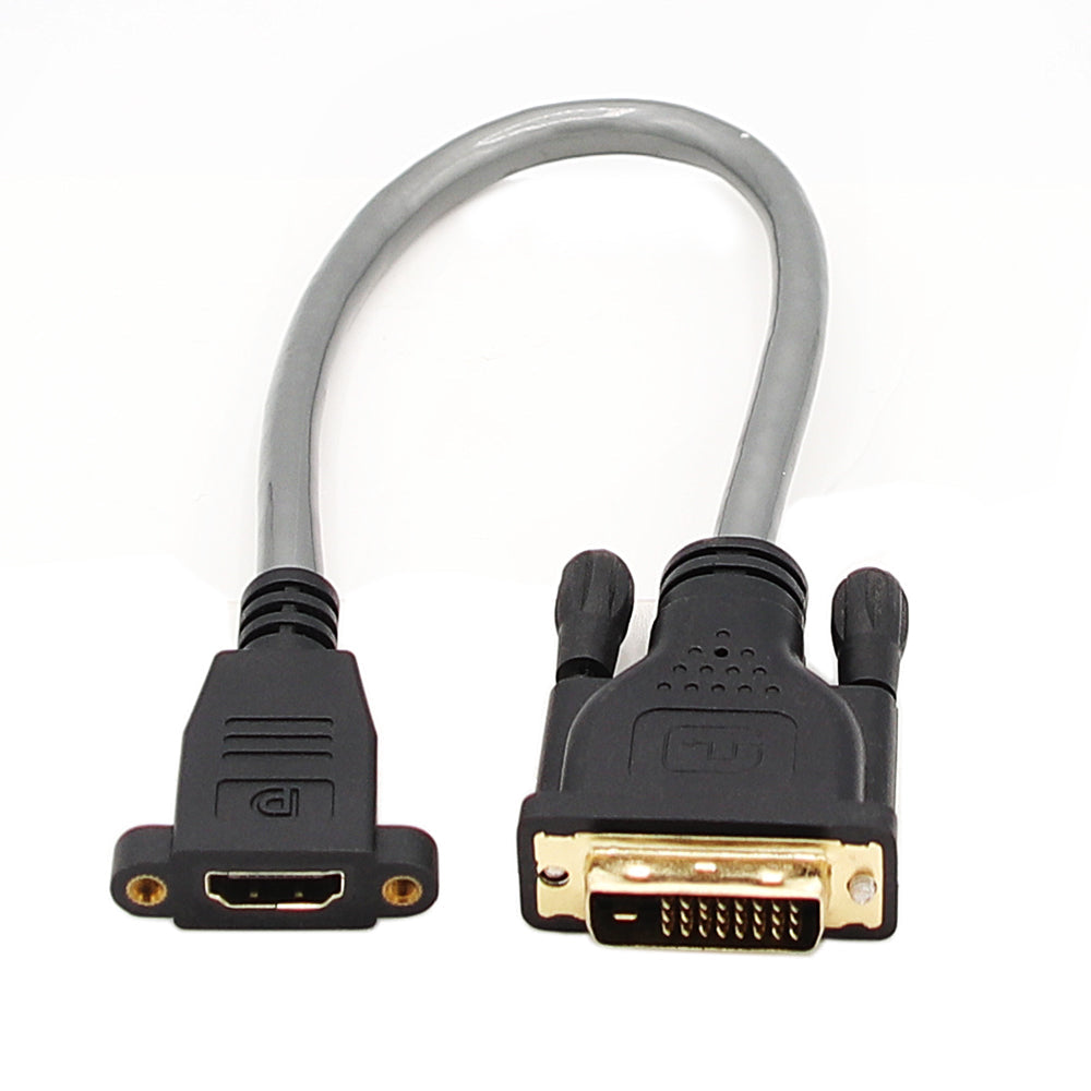 GIC25 HDMI TYPE A Female(with nut) to DVI Male Cable