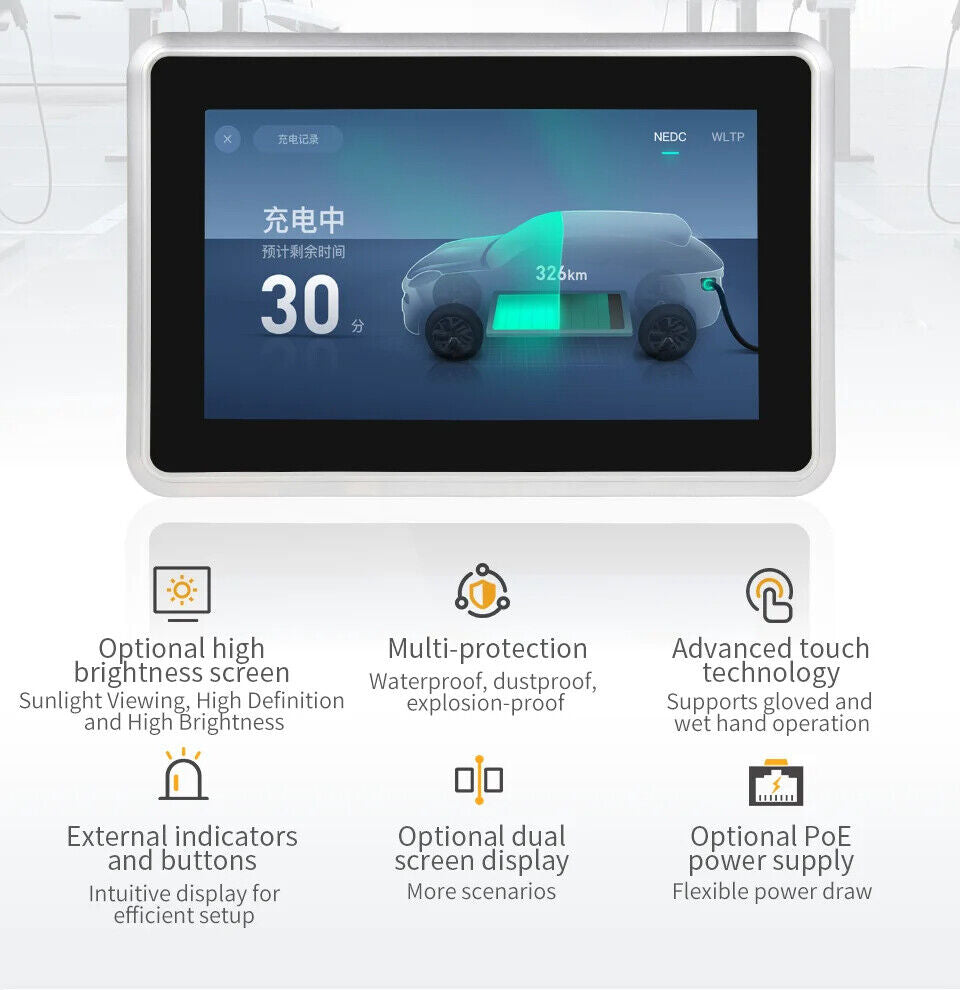 7" inch A133P 2x INT SPK All in One HMI Android Panel PC, ControlHUB Series, IPS, ABS Larger Frame