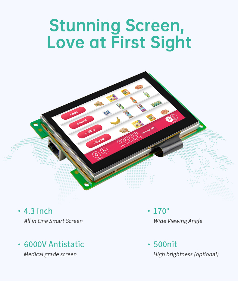 4.3" inch A133P IPS All in One HMI Android Panel PC OpenHUB IPS Open Frame Series