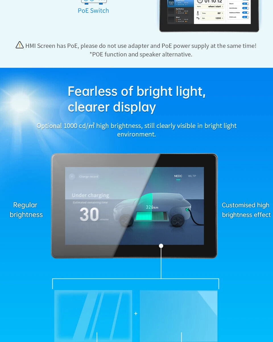 7" inch RK3288 2x INT SPK All in One HMI Android Panel PC, ControlHUB Series, IPS, ABS Frame