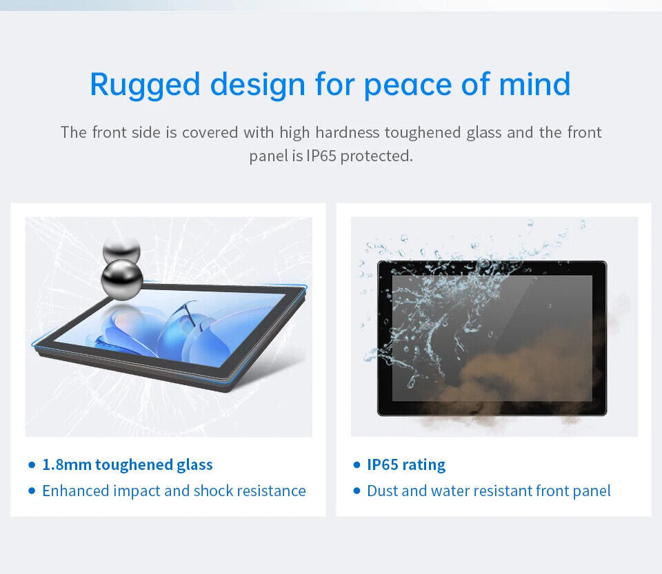 10.1" inch RK3568 2x INT SPK All in One HMI Android Panel PC, ControlHUB Series, IPS, ABS Frame