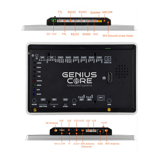 7" inch A133P All in One HMI Android Panel PC, ControlHUB Series, IPS, AL Frame