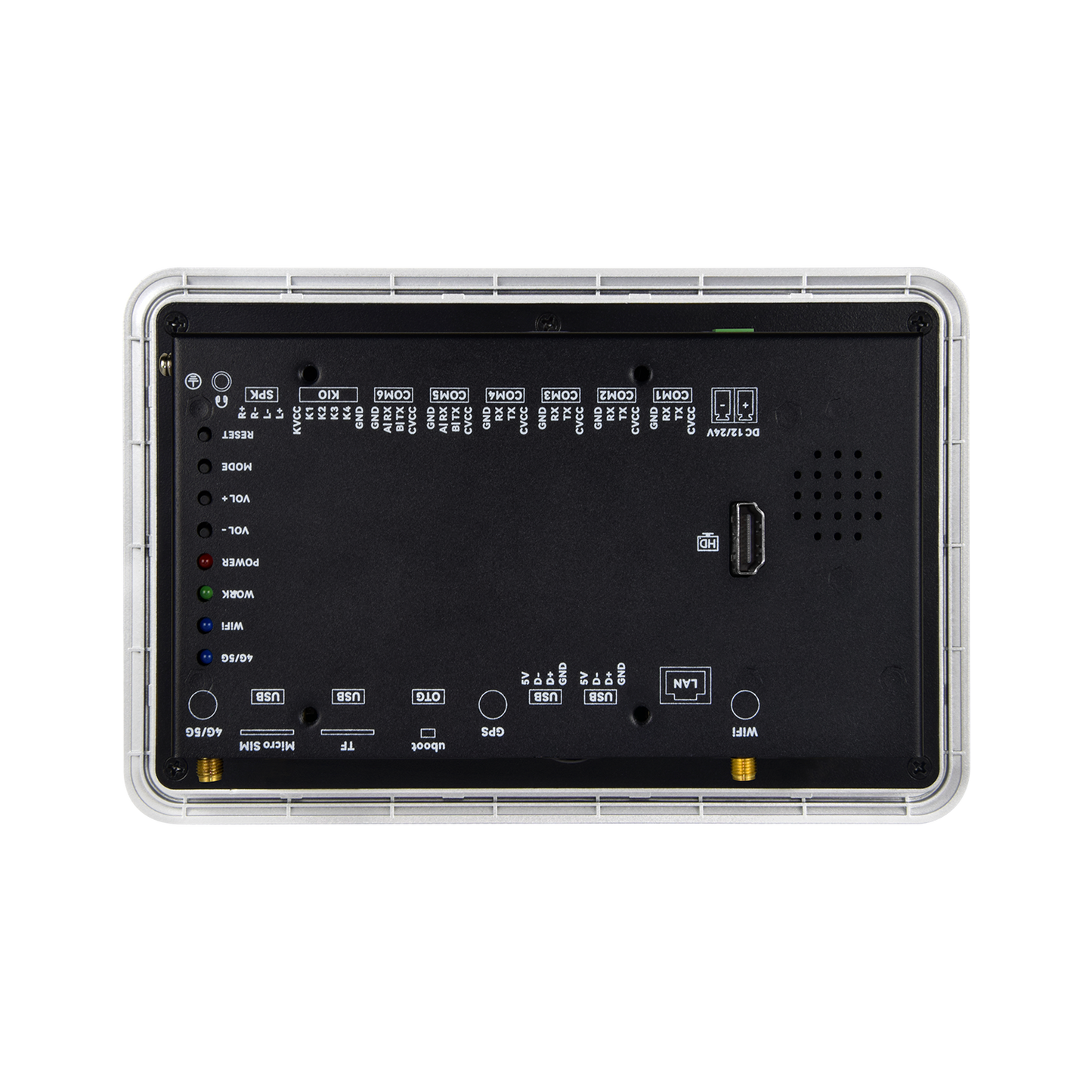 7" inch A133P 2x INT SPK All in One HMI Android Panel PC, ControlHUB Series, IPS, ABS Larger Frame