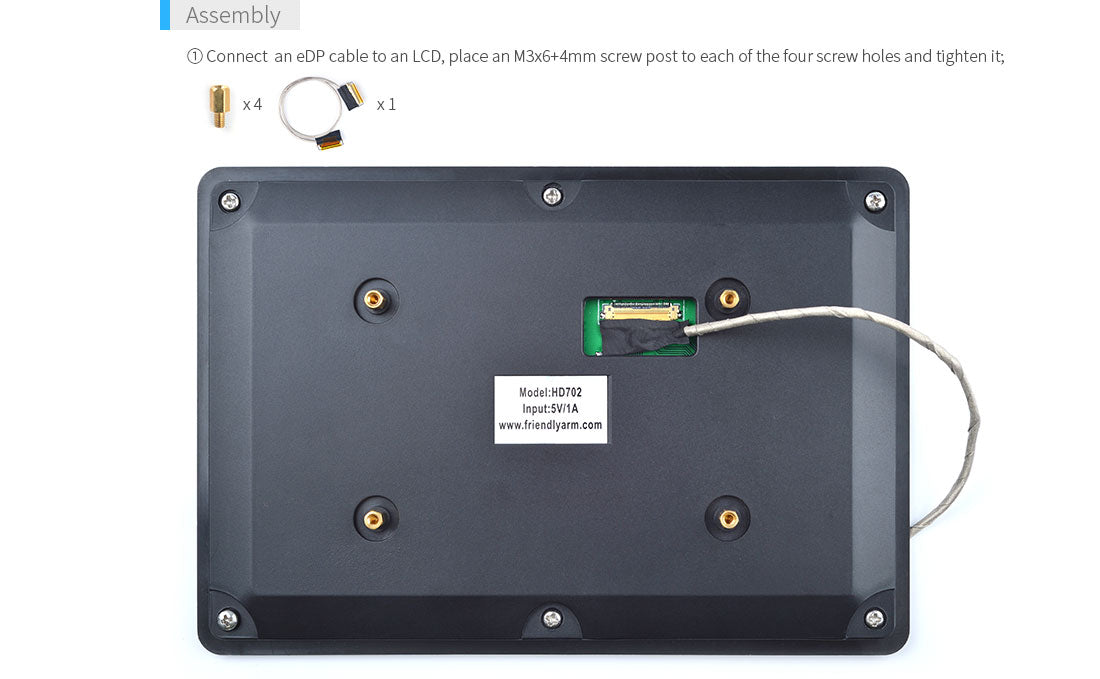 7inch eDP LCD Display with Cap-Touch (HD702E)