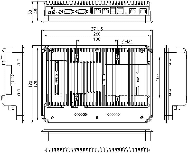 IWILL 10,1" A113 Intel Whiskey Lake U Series EMBEDDED INDUSTRIAL FLAT PANEL PC