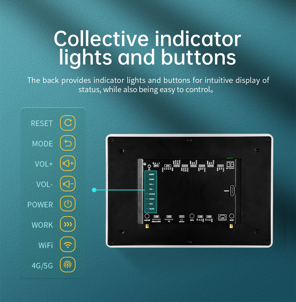 7" inch A133P All in One HMI Android Panel PC, ControlHUB Series, IPS, AL Frame