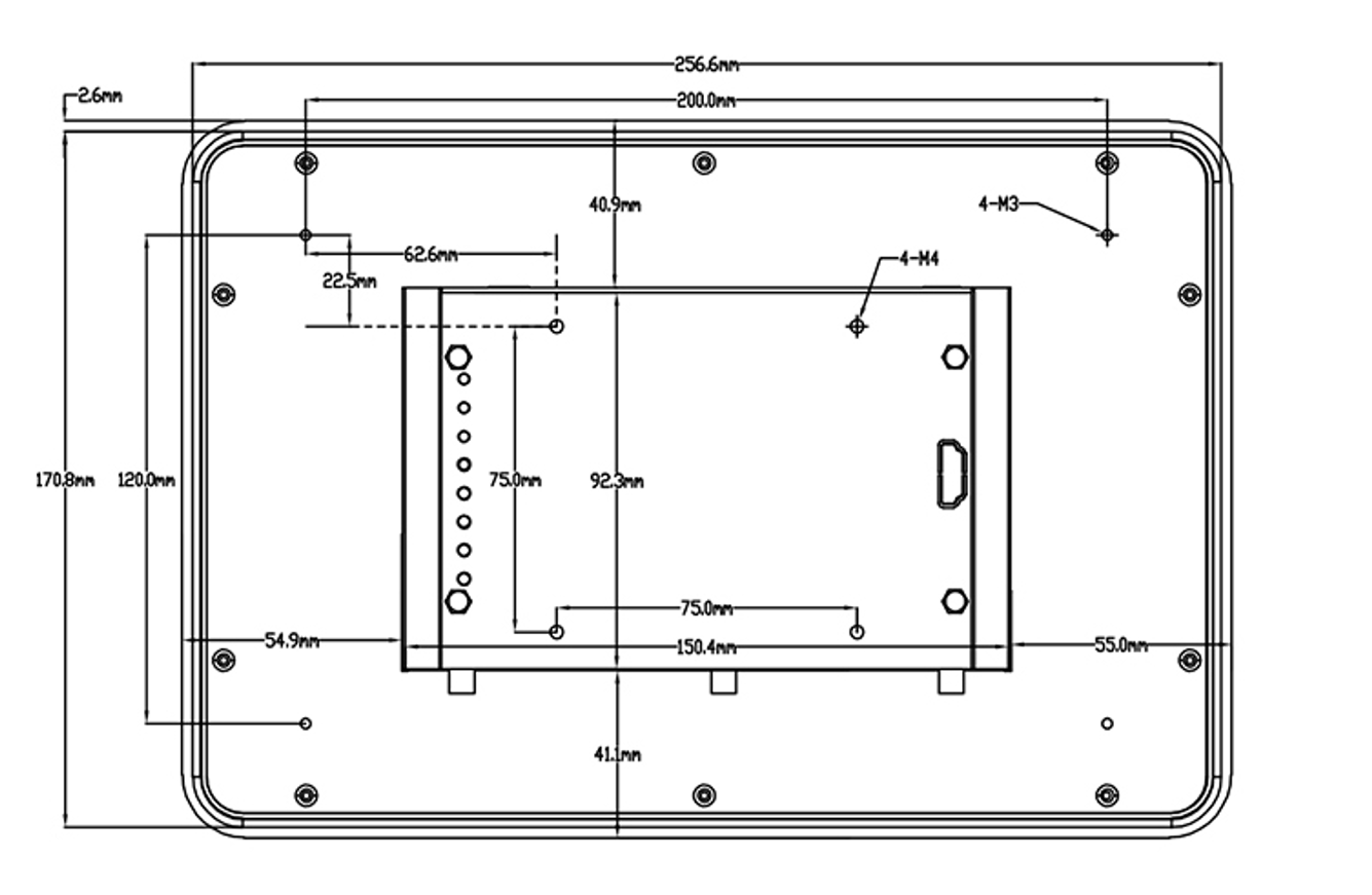 10.1" inch RK3568 All in One HMI Android Panel PC, ControlHUB Series, IPS, ABS Frame