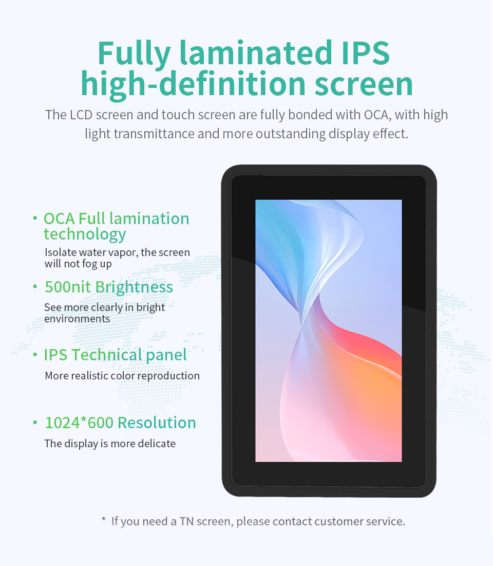 7" inch A133P All in One HMI Android Panel PC, ControlHUB Series, IPS, ABS Frame