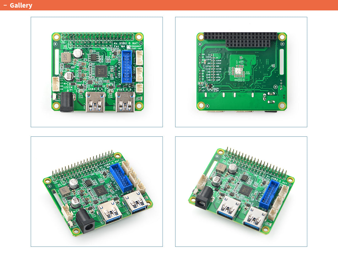 PCIe to USB 3.0 x4 HAT for M4
