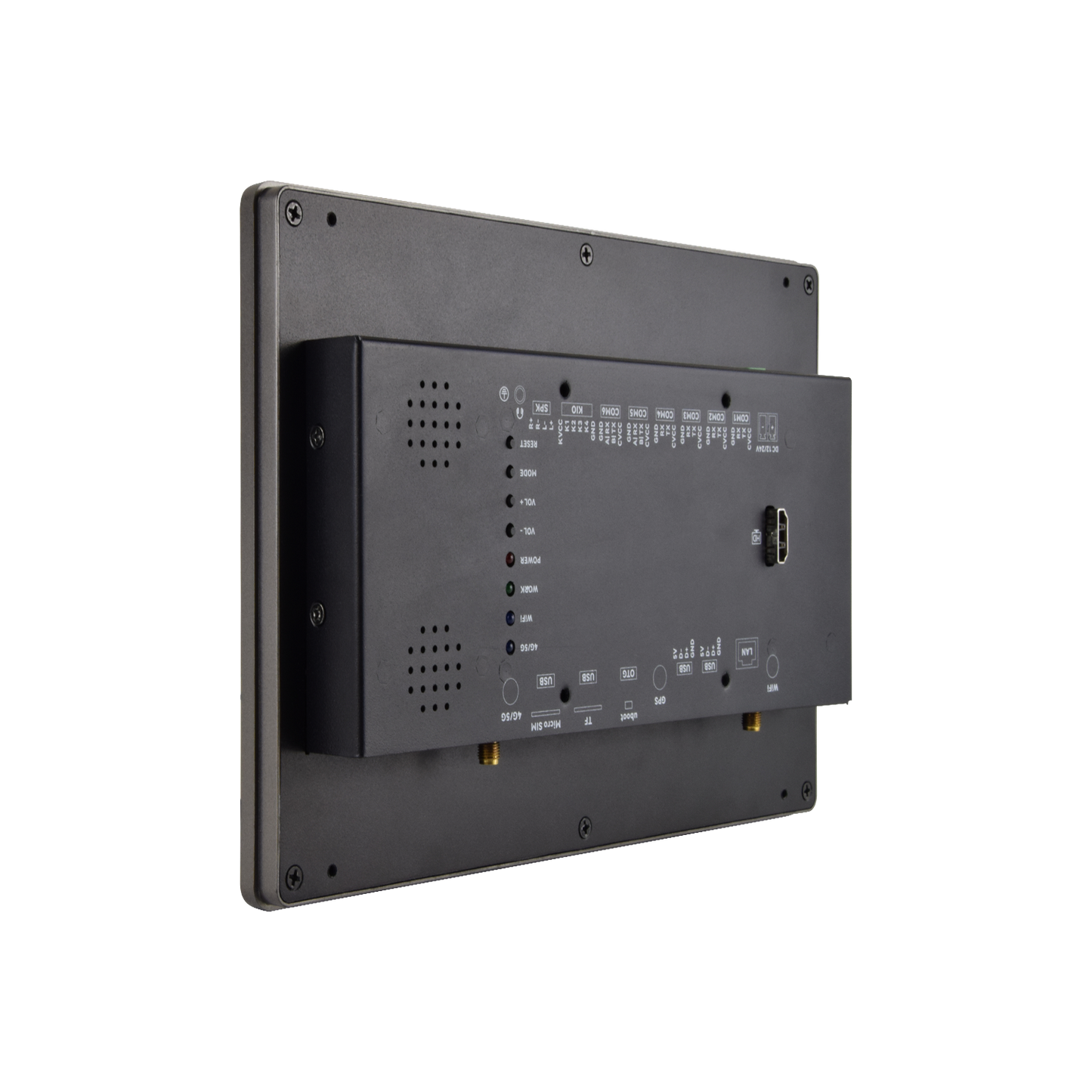 10.1" inch RK3568 2x INT SPK All in One HMI Android Panel PC, ControlHUB Series, IPS, ABS Frame