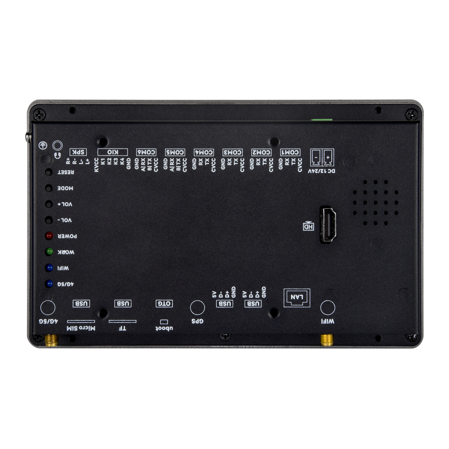 7" inch A133P 2x INT SPK All in One HMI Android Panel PC, ControlHUB Series, IPS, ABS Frame