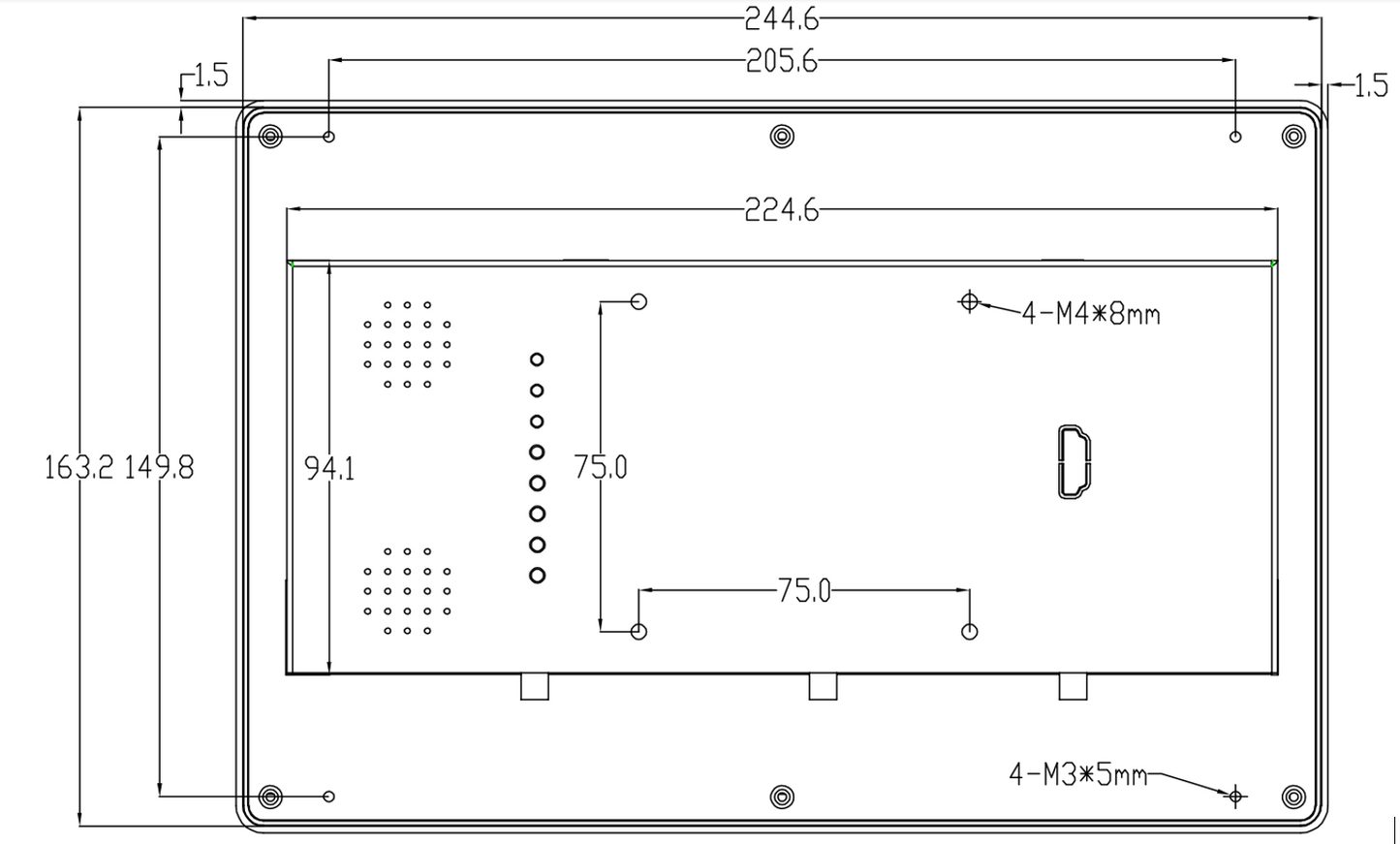 10.1" inch RK3568 2x INT SPK All in One HMI Android Panel PC, ControlHUB Series, IPS, ABS Frame