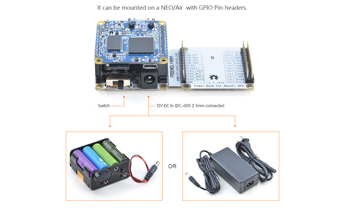 Power Dock for NanoPi NEO/NEO2/Air