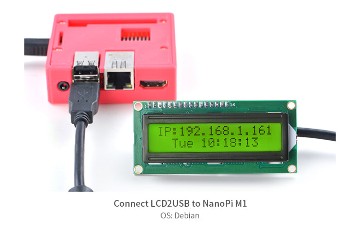USB port 1602 LCD Module for Pi (LCD2USB)