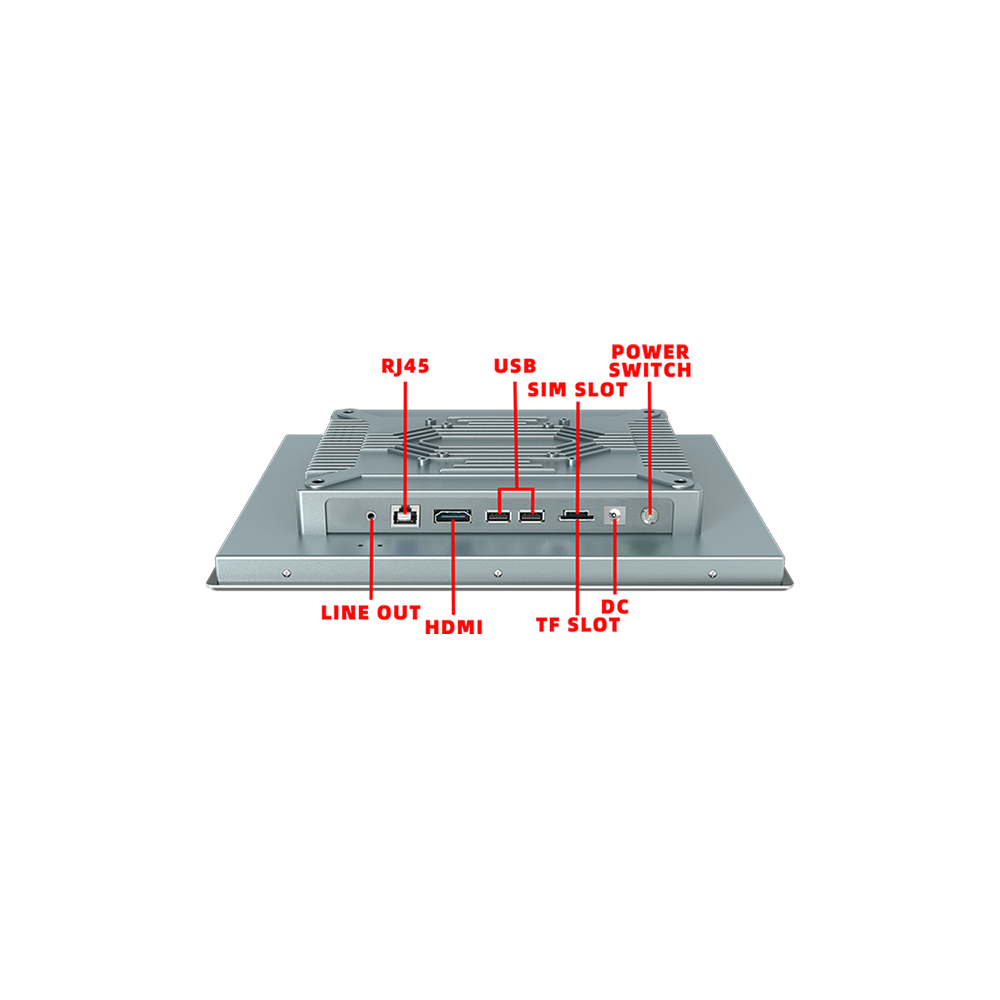 19" inch Industrial Flat Panel PC Andorid OS RK3288 CPU 2GB DDR3 8GB All In One PC with Capacitive Touch – Mount Type Z - Side
