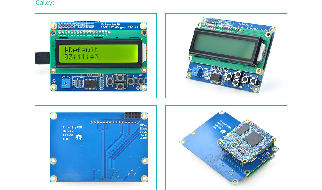 I2C Interface 1602 LCD Module with Keypad for Pi