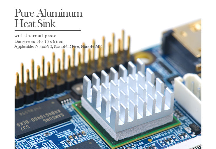 NanoPi M1 Plus / DUO2-Pure Aluminum Heat Sink with 3M thermal paste